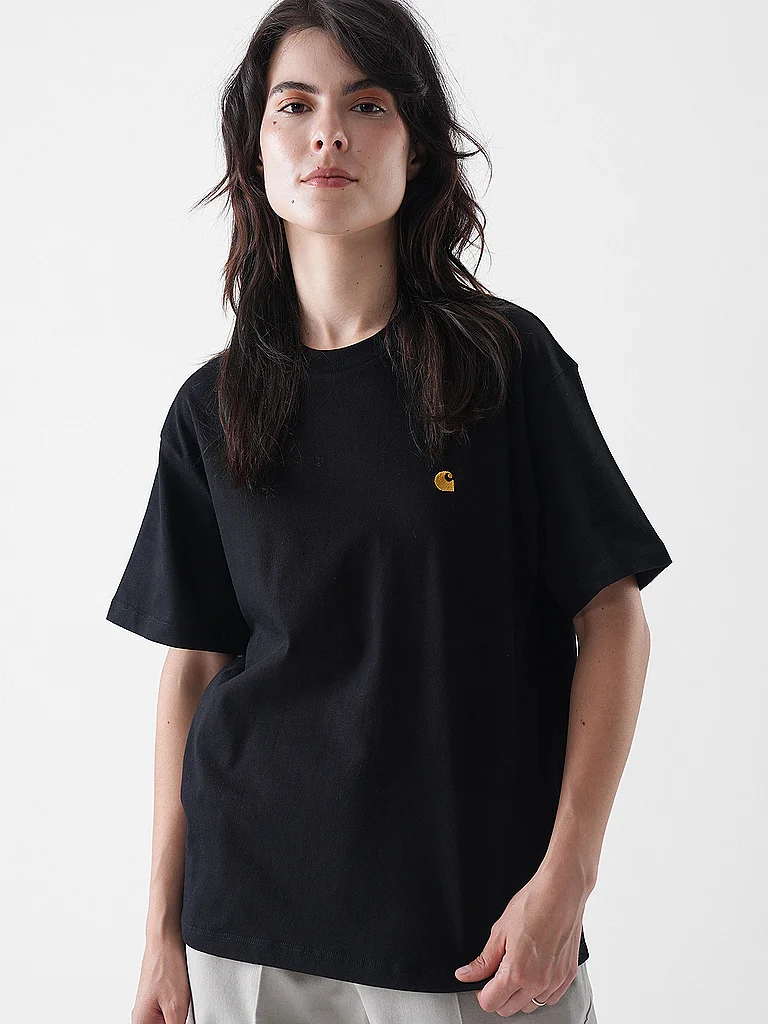 Carhartt Wip - W' Chase Black / Gold - T-Shirt - Black - M - 100% Organic Cotton,Jersey-image
